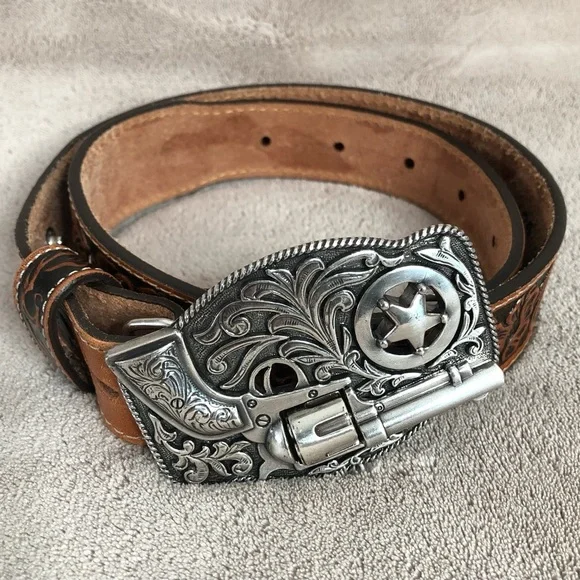 Justin Boots Brown Belt with Silver Buckle Justin Boots | Accessories | Justin Belt Mens 44 Brown  main image 4